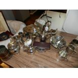 A selection of silver plated items, to i