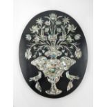 A near pair of black marble plaques, fei