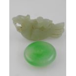 A Chinese jade paperweight in the form o