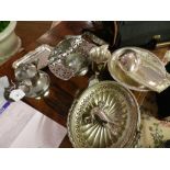 A collection of silver plated ware, to i