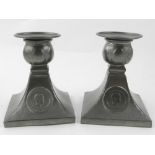 A pair of early 20th century pewter tabl