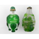 A Chinese glass scent bottle, having tur