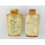 A pair of Japanese bone snuff bottles, p