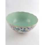 A Chinese bowl with celadon coloured int