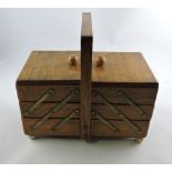 A 20th century oak sewing box, of rectan