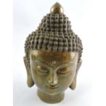 A Thai bronze Buddha head, H. 23cm.