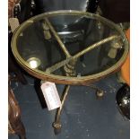 A Regency style circular gilt metal occa