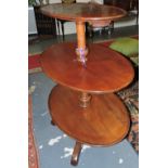 A Victorian mahogany three-tier dumb wai