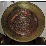 An Elkington style copper and brass alms