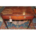 A George III mahogany side table, the re
