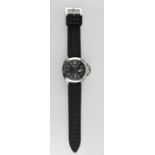 A gentlemen's wristwatch, the black dial