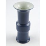 A blue speckle glazed gu-shaped vase, wi