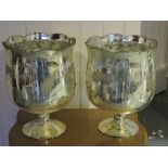A pair of vintage style distressed silve