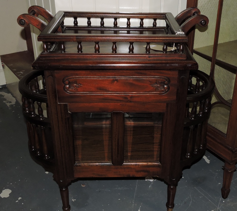 An Edwardian style mahogany side cabinet