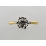 A solitaire diamond ring, the claw set s