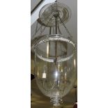 A Regency style clear glass pendant hall