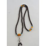 A garnet bead necklace, the uniform bead