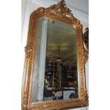 A large gilt frame overmantle mirror, th