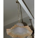 A 20th century pendent light with a fros