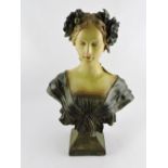 A Victorian style cast bust of a female