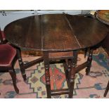 A 17th century style drop-leaf table, th