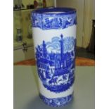 A Victorian style blue and white pottery