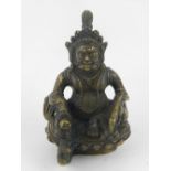 A bronze study of a Tibetan Buddha H. 7c