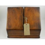 A Victorian walnut correspondence box, t