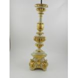 An Italian cricket style candlestick, wh