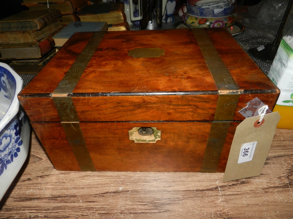 A late 19th century brass mounted walnut