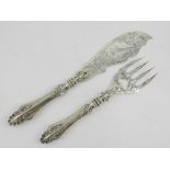 A mid 19th century silver serving fork,