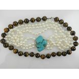 A tiger's eye 'beaded necklace', togethe