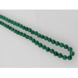 A green hardstone beaded necklace, with