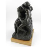 In the manner of Rodin The Kiss, a bronz