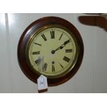 A late Victorian walnut dial clock, havi