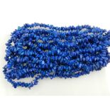 Ten blue hardstone naturalistic beaded n