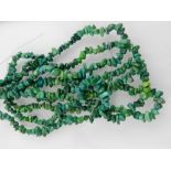 Five irregular turquoise beaded necklace