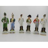 A set of six Continental porcelain figur