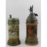 Two German stoneware Stein jugs, one wit