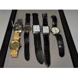 Six assorted gentleman's wristwatches.