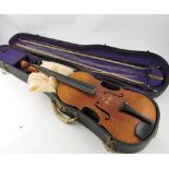 A mid-20th century Saxon Violin, 32cm, t
