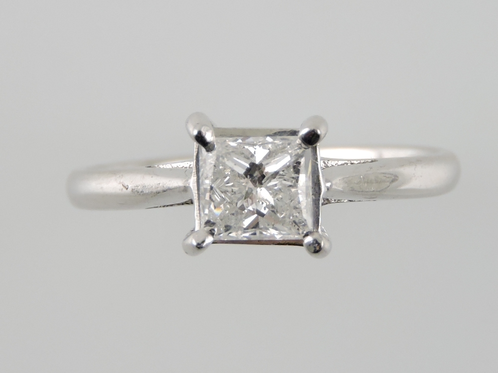 A single stone diamond ring, claw set in