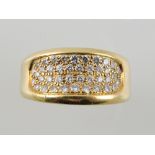 A pave set diamond ring, in 18ct yellow