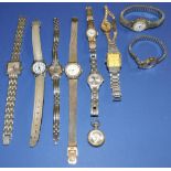 11 assorted ladies wristwatches.