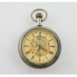 A 20th century skeleton pocket watch, th