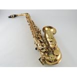 A Berkley alto saxophone, with a brass b
