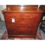 A small Victorian mahogany chest fitted