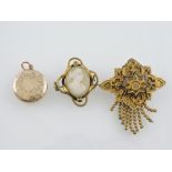 A Victorian filigree brooch, together wi