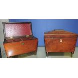 Two late Georgian mahogany sarcophagus t