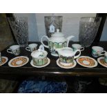 A Churchill bone china part tea service,